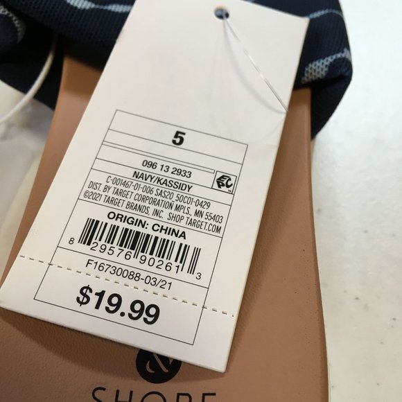 NWT Women's Kassidy Platform Slide Sandals Shade & Shore Navy Open-Toe Slip On S - Picture 5 of 5